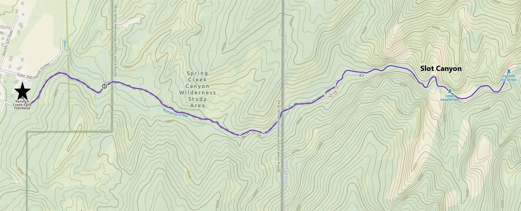 Hiking Map to Kanarra Falls