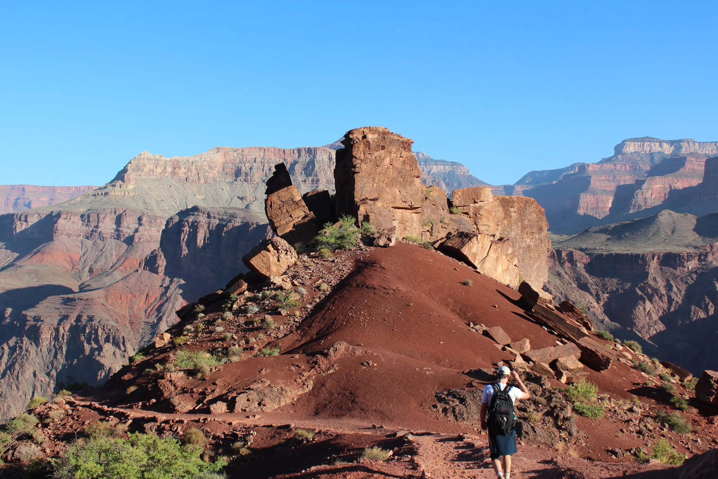 Hiking in the Grand Canyon below the rim