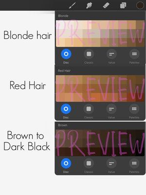 Blonde Hair Color Procreate Palette