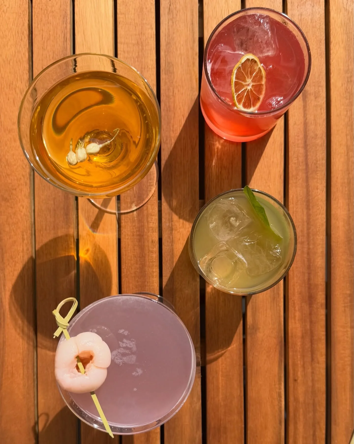 a little tease of our spring cocktails. want to know what&rsquo;s in &lsquo;em? might just have to swing by tonight 😏