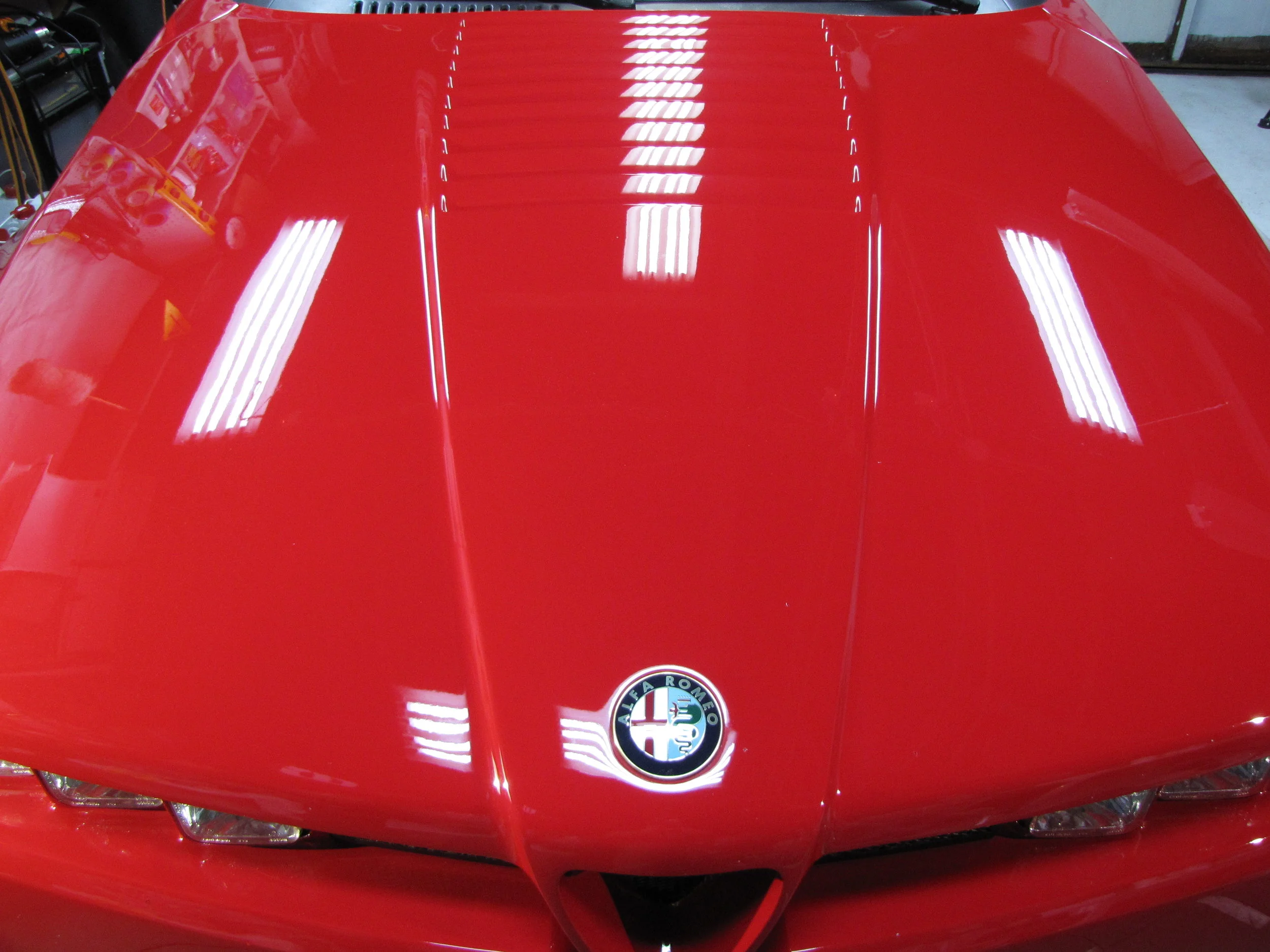 Alfa SZ hood - Paint Correction and PPF prep