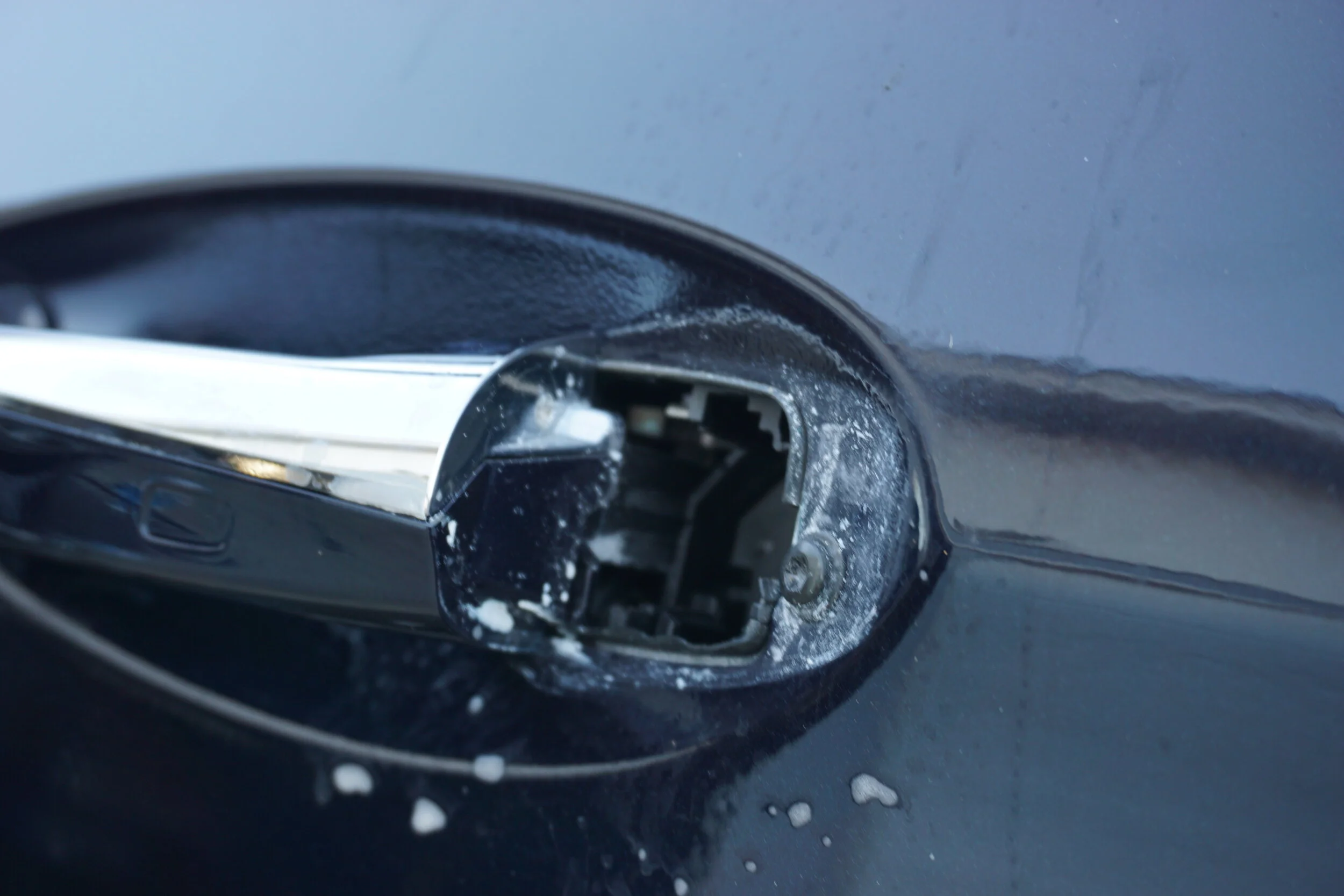 Lots of clean up needed on the left door handles