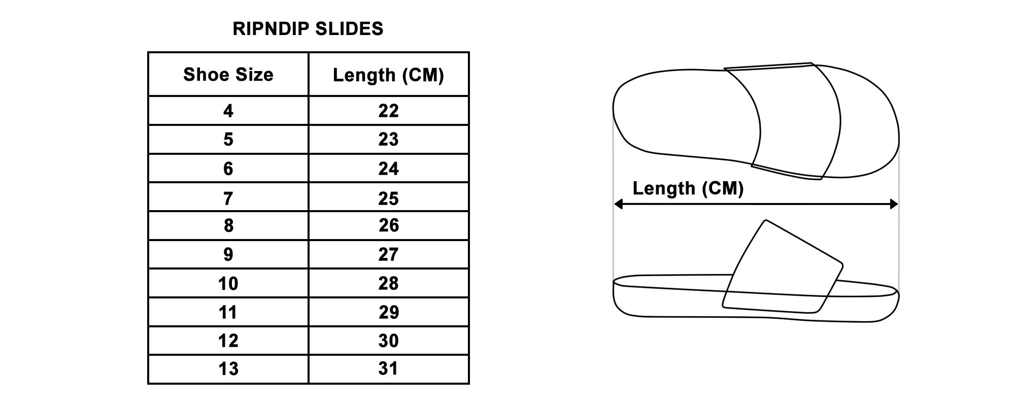 ripndip shoe size chart
