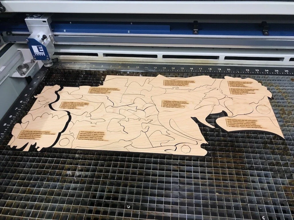 Oiling the wood prior to engraving might have reduced the need to sand burn marks, but the wood was clean and nicely lustered by the end.