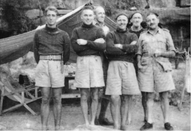 17th Jan 1943 portrait of left to right Ivan Lyon Reynolds Chester Davidson and Major H. A. Jock Campbell, members of SOE Australia aka Inter Allied Services Department or IASD).jpg