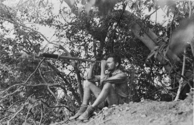 SINGAPORE STRAITS SETTLEMENTS 1943 09 FORWARD OBSERVATION POST ON DONGAS ISLAND SITUATED ABOUT 8 MILES SOUTH EAST OF SINGAPORE WHICH WAS USED BY MEMBERS OF OPERATION JAYWICK Z SPECIAL UNIT AUSTRALIAN SERVICES RE.jpg