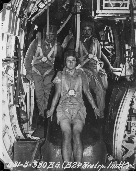 Liberator conversion experiments and Paratroop training - Paratrooper about to jump.jpg