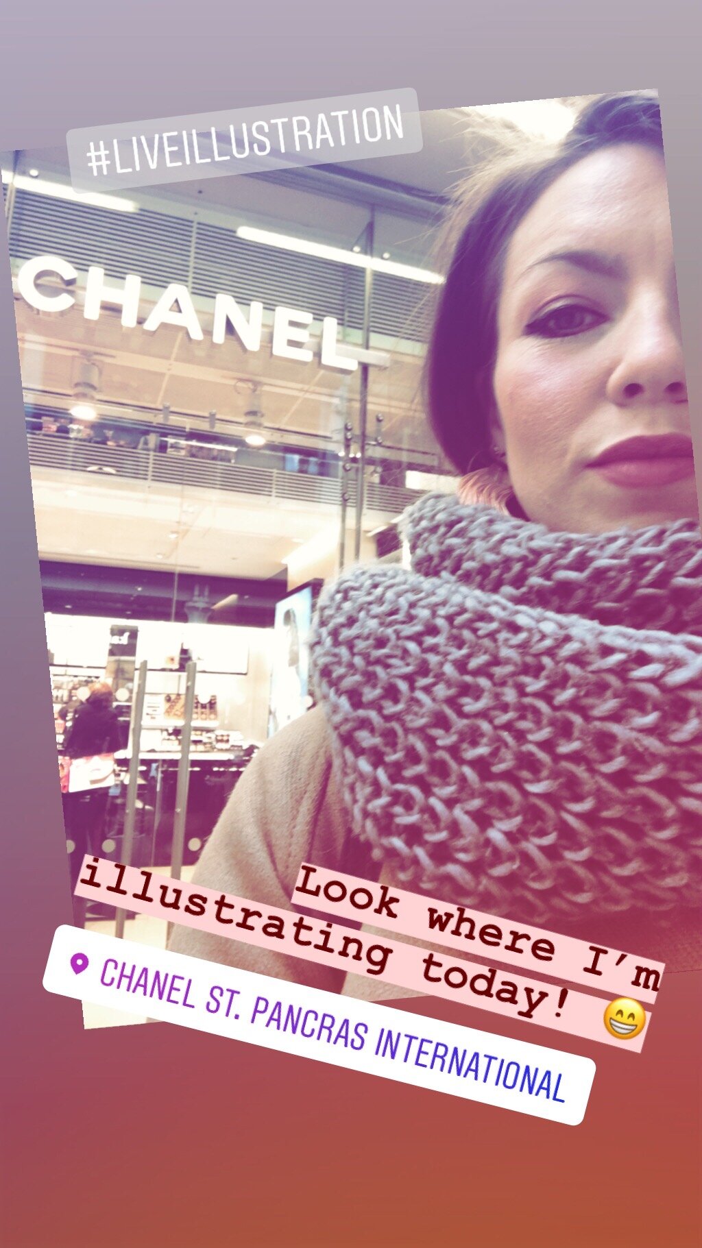 Chanel Beauty St Pancras x Covent Garden — Melissa Bailey Illustration