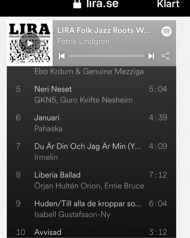 Titta! V&aring;r l&aring;t &ldquo;Januari&rdquo; hamnade p&aring; Liras spotifylista. Vilken &auml;ra och vilket s&auml;llskap! Glad p&aring;sk🐰🐥
Our tune &rdquo;Januari&rdquo; is on Liras spotify list this Easter! Happy times! 
#pahaska #lira #spo