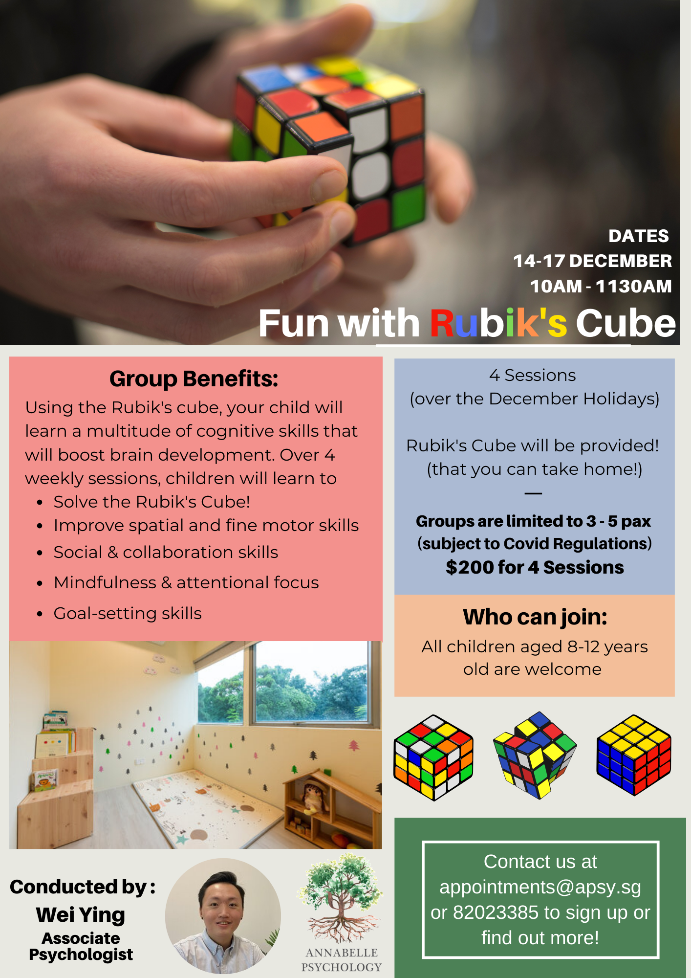 Fun with Rubik's Cube! Annabelle Psychology Singapore's Leading