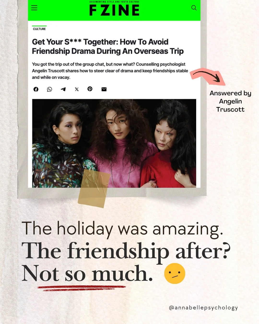 ✈️ Your dream holiday can reveal unexpected sides of your friendships.
Travelling together means sharing more than just an itinerary. Different habits, expectations, and ways of handling stress can suddenly become more visible.

In a recent FZINE fea