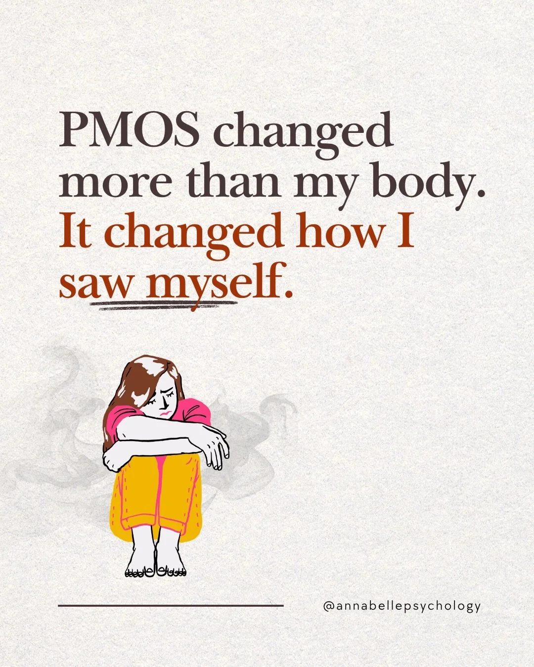 PMOS, previously known as PCOS, can change more than one&rsquo;s body. The emotional weight can affect how one sees themselves.
&nbsp;
If you are living with PMOS, your experience is very real. You deserve care, understanding and support. 💙
&nbsp;
#