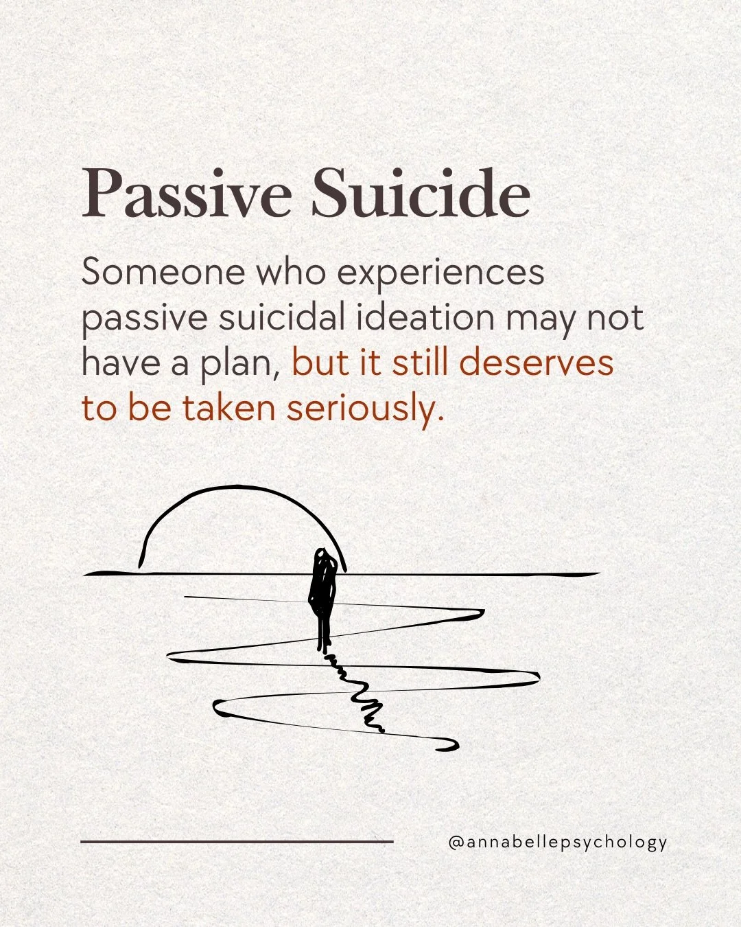 Passive suicidal ideation can be difficult to explain because there may be no plan to die, only a deep wish not to keep living as things are.
&nbsp;
Being told that everyone feels this way can leave someone questioning whether their pain is &ldquo;se