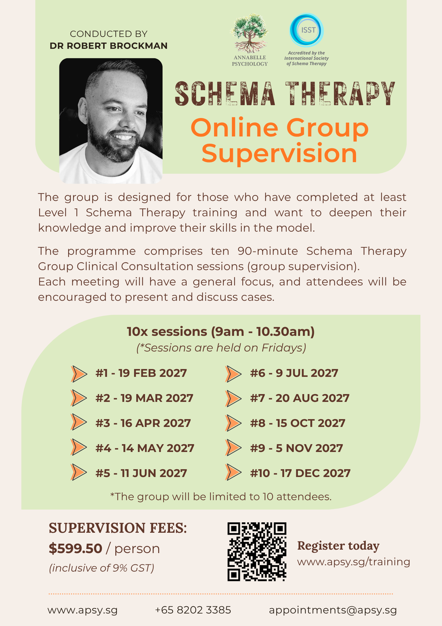 2027 Schema Therapy Online Group Supervision