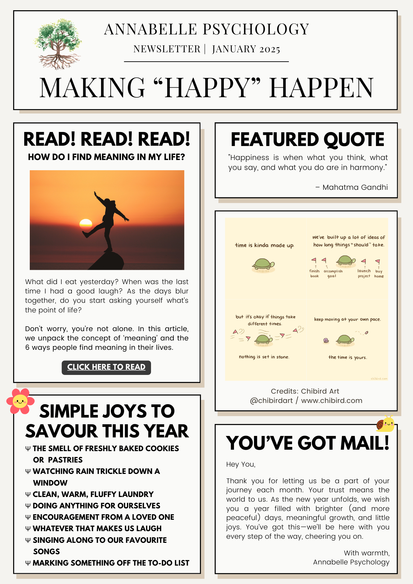 January Newsletter: Making "Happy" Happen