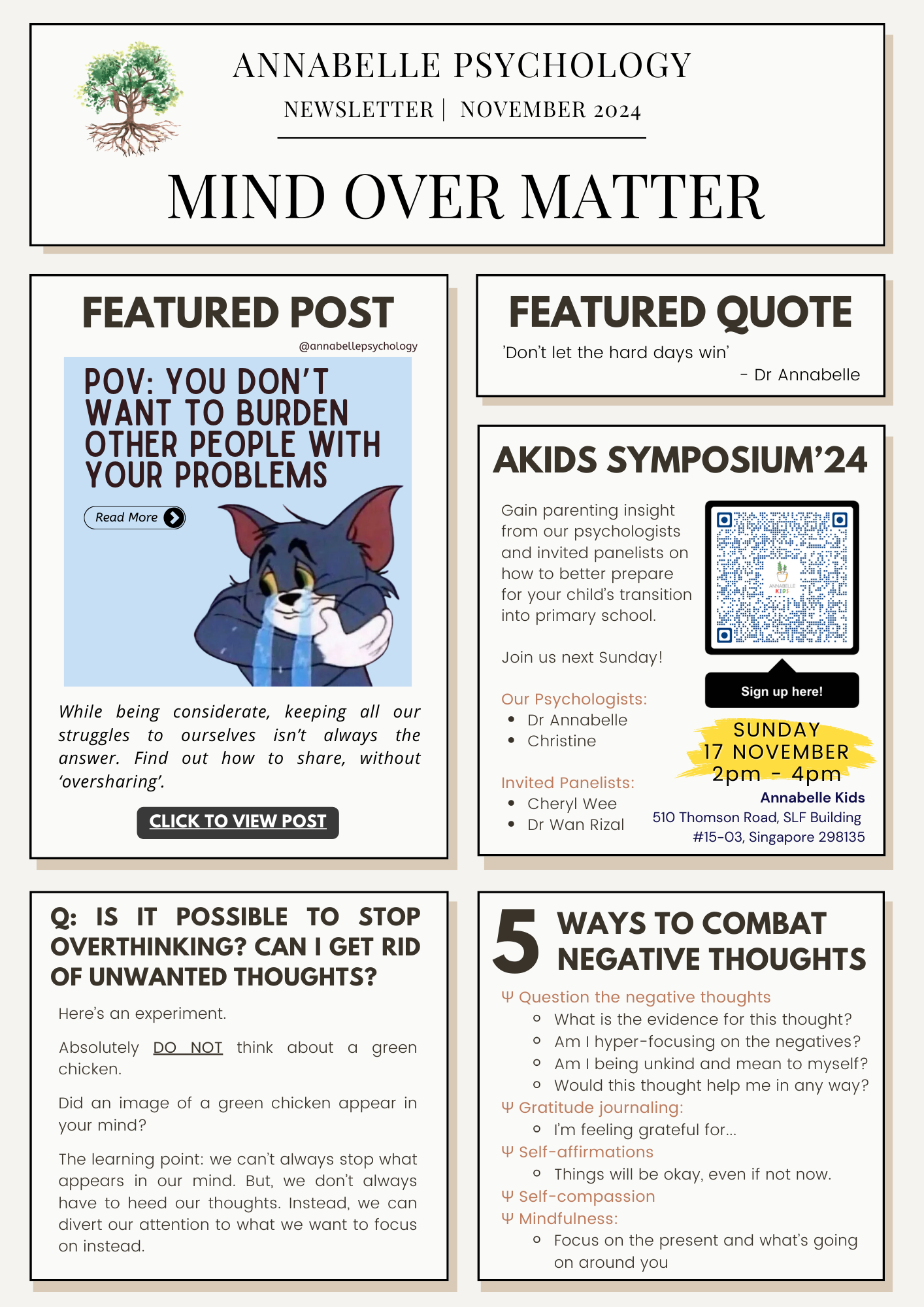 November Newsletter: Mind Over Matter