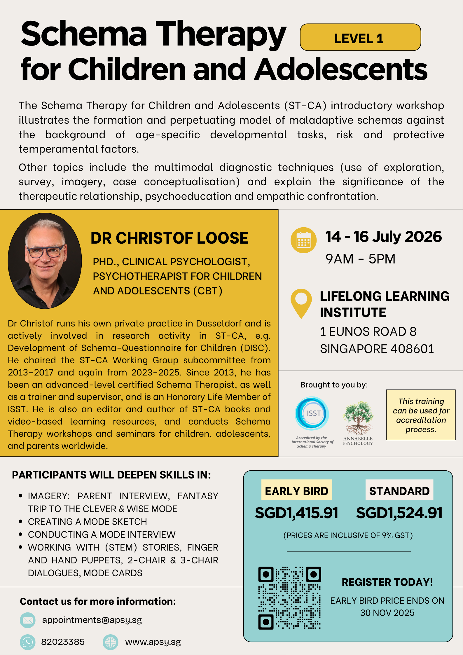 Schema Therapy for Children and Adolescents (Level 1)