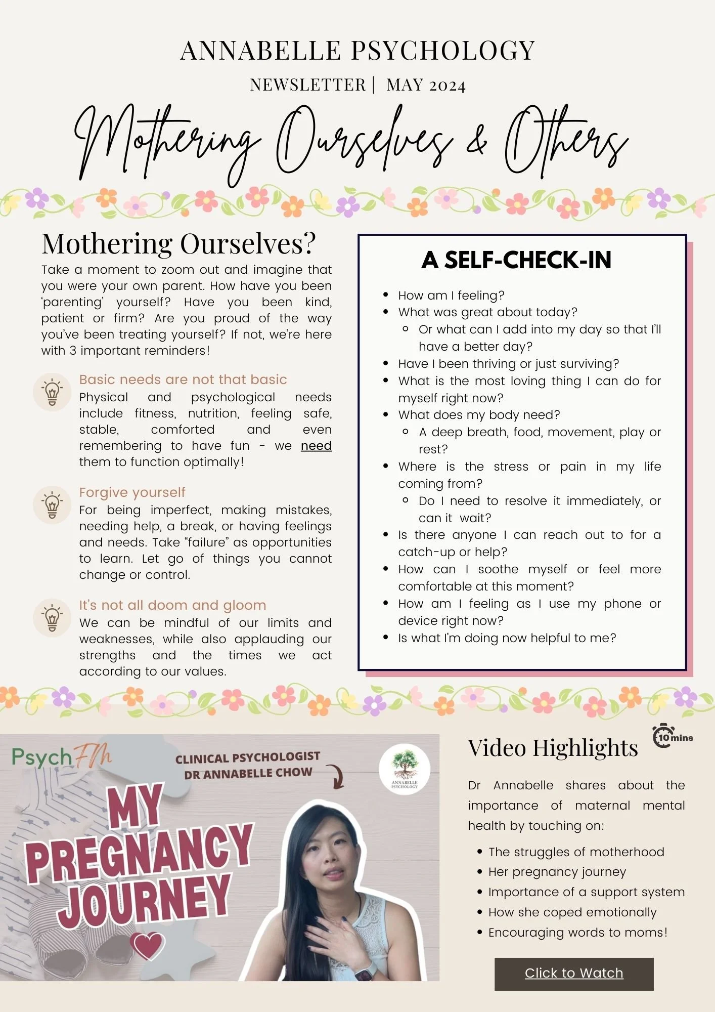 May Newsletter: Mothering Ourselves &amp; Others