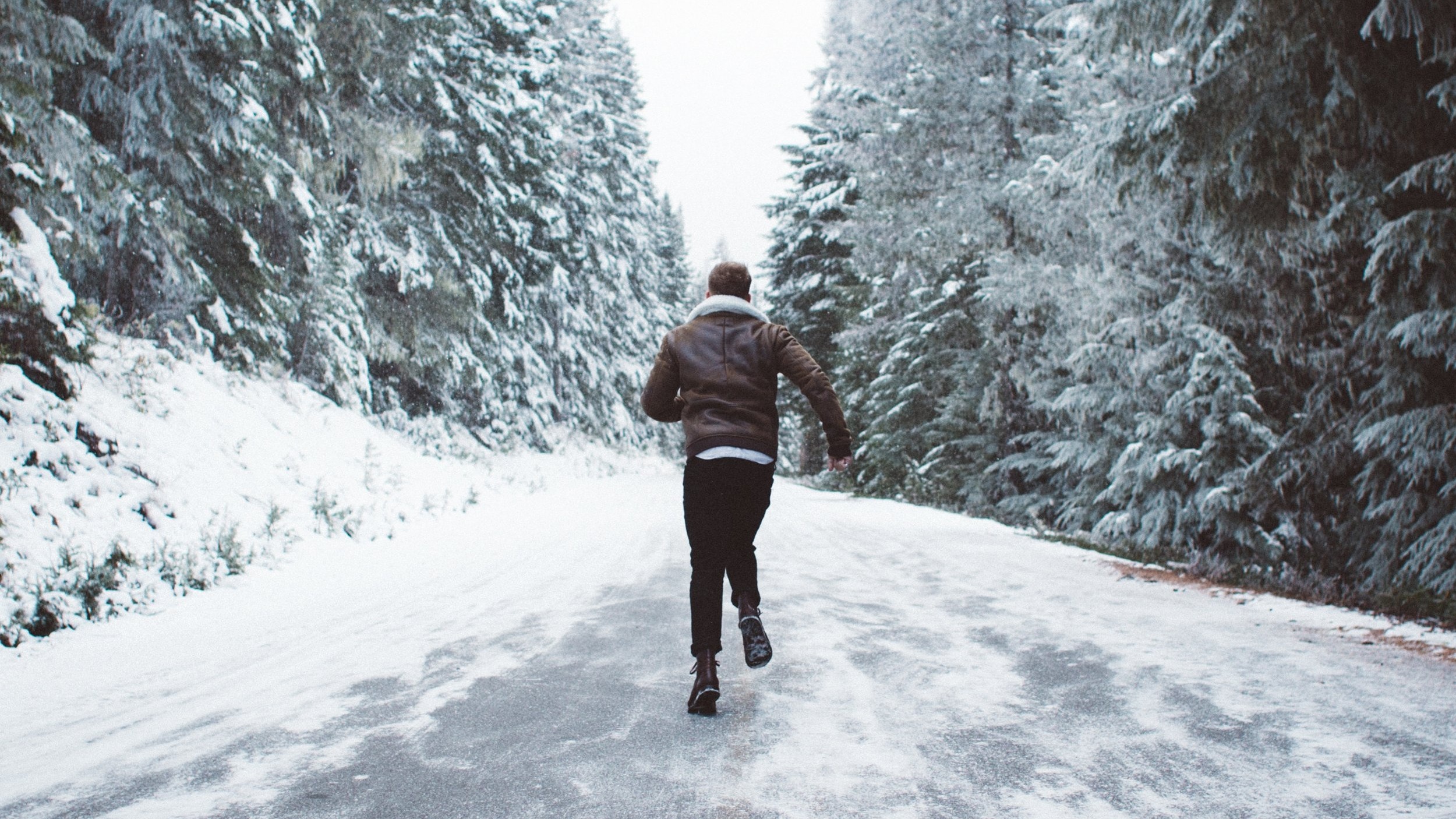 Running in winter conditions.