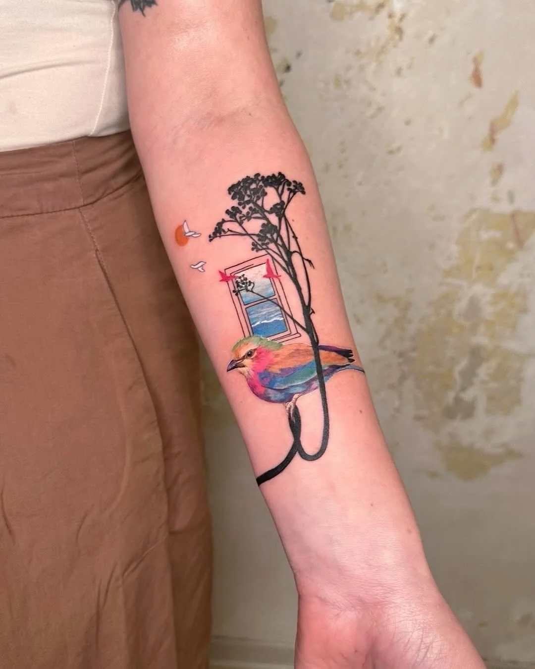 We built NO&Iuml;A around artists who see the skin as a canvas, not a surface. 
@gullsahkaraca is exactly that 
Her illustrative colour work carries a deeply narrative sensibility that&rsquo;s rare, every piece feels like a scene from a story you wis
