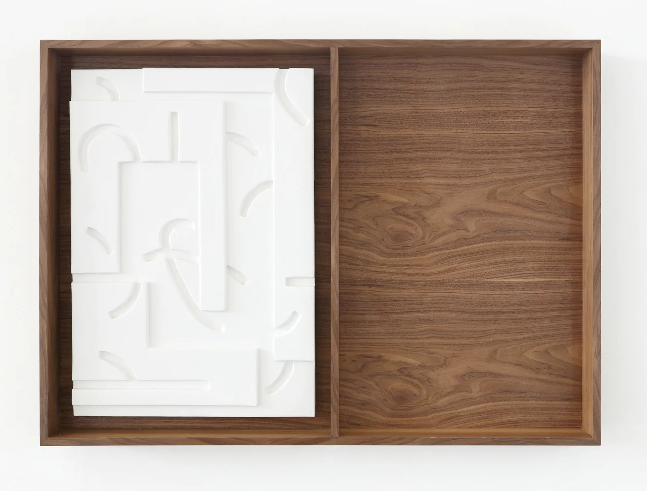This is where you'll find me (panel 2) , 2013 Plaster, lacquer, walnut veneered mdf 