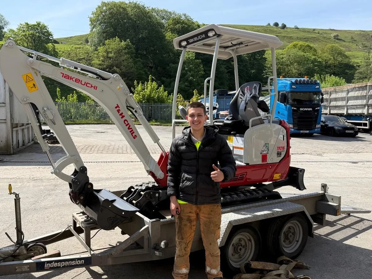 Nice Friday for a Takeuchi pick up, the TB216 continues to be the No1 choice in the Utility Sector.

Many Thanks Owen, 20 today great to see loving the industry, Shaun and Colin great doing business.

And more TB216s being pre prepped for the off in 