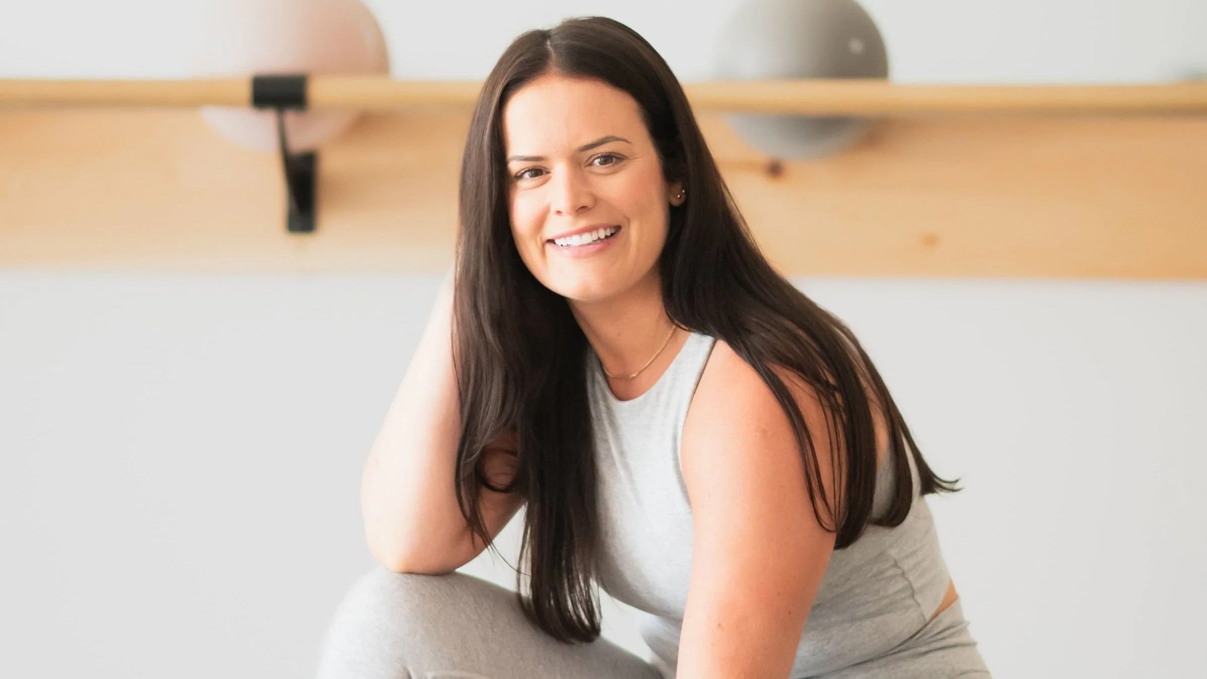 Brunette fitness instructor