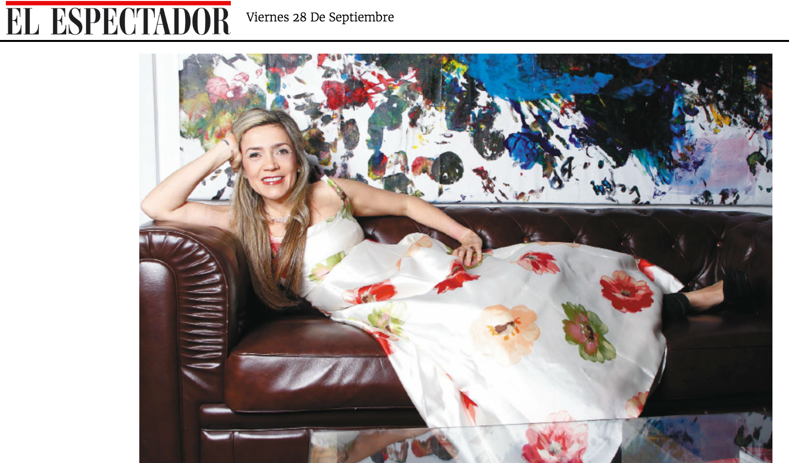 Patricia on the Sunday magazine of Colombian newspaper El espectador