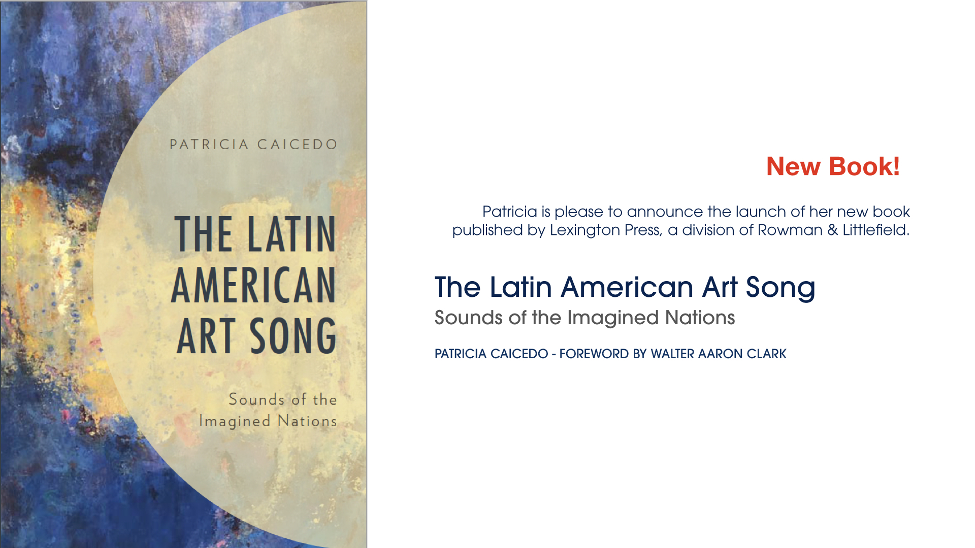 Patricia Caicedo publishes a new book about the Latin American art song