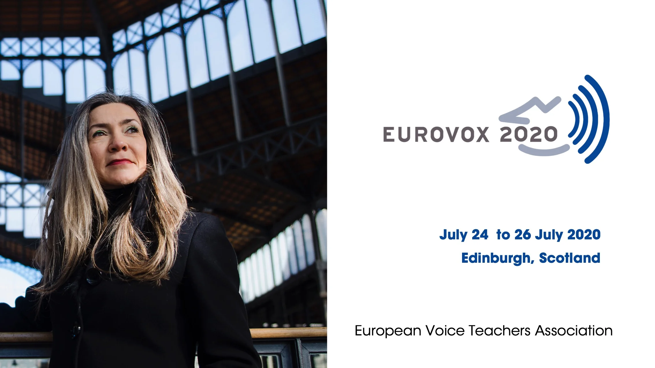 Patricia a presenter at Eurovox 2020 in Edinburgh