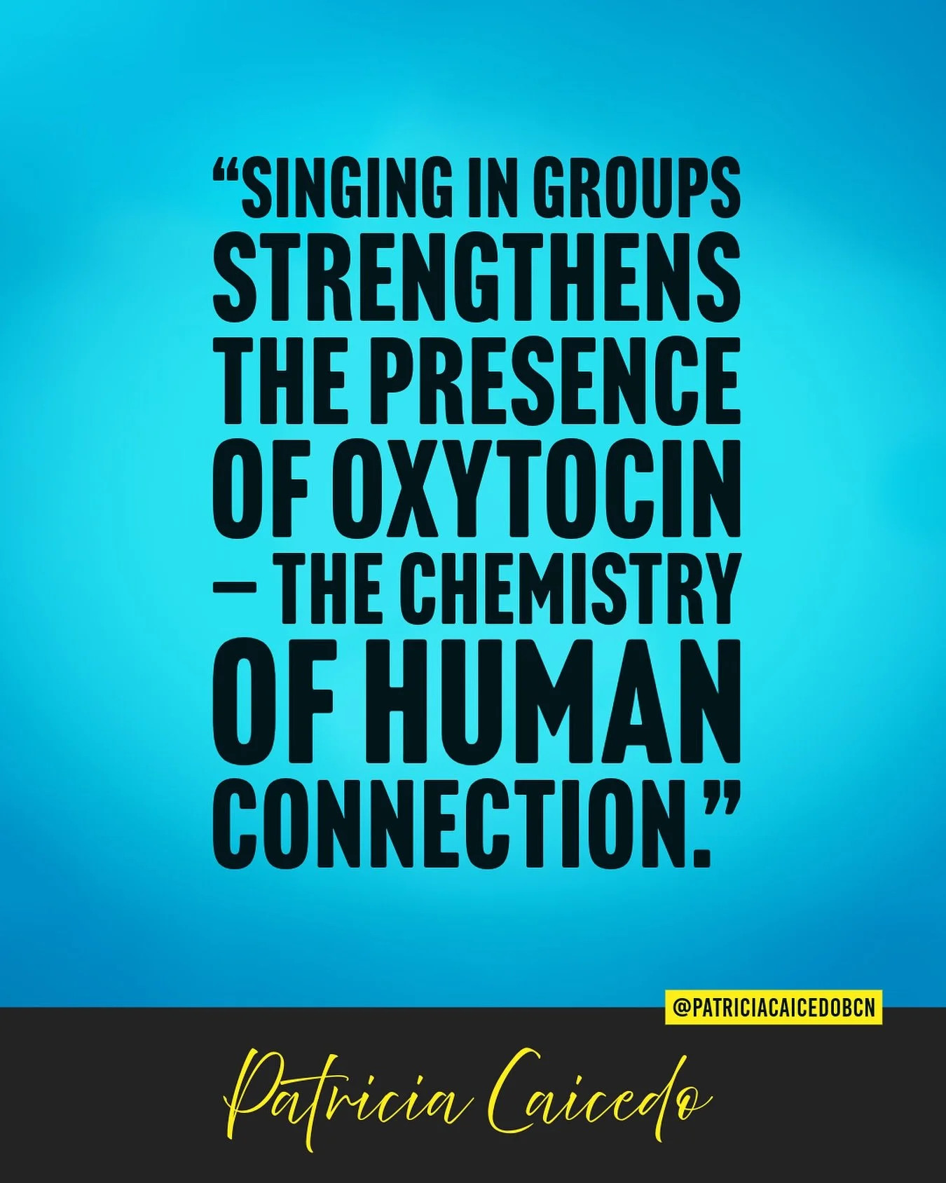 🎵 &ldquo;Singing in groups strengthens the presence of oxytocin &mdash; the chemistry of human connection.&rdquo;

Science has confirmed what singers have always felt: when we sing together, our bodies release oxytocin, the hormone linked to trust, 