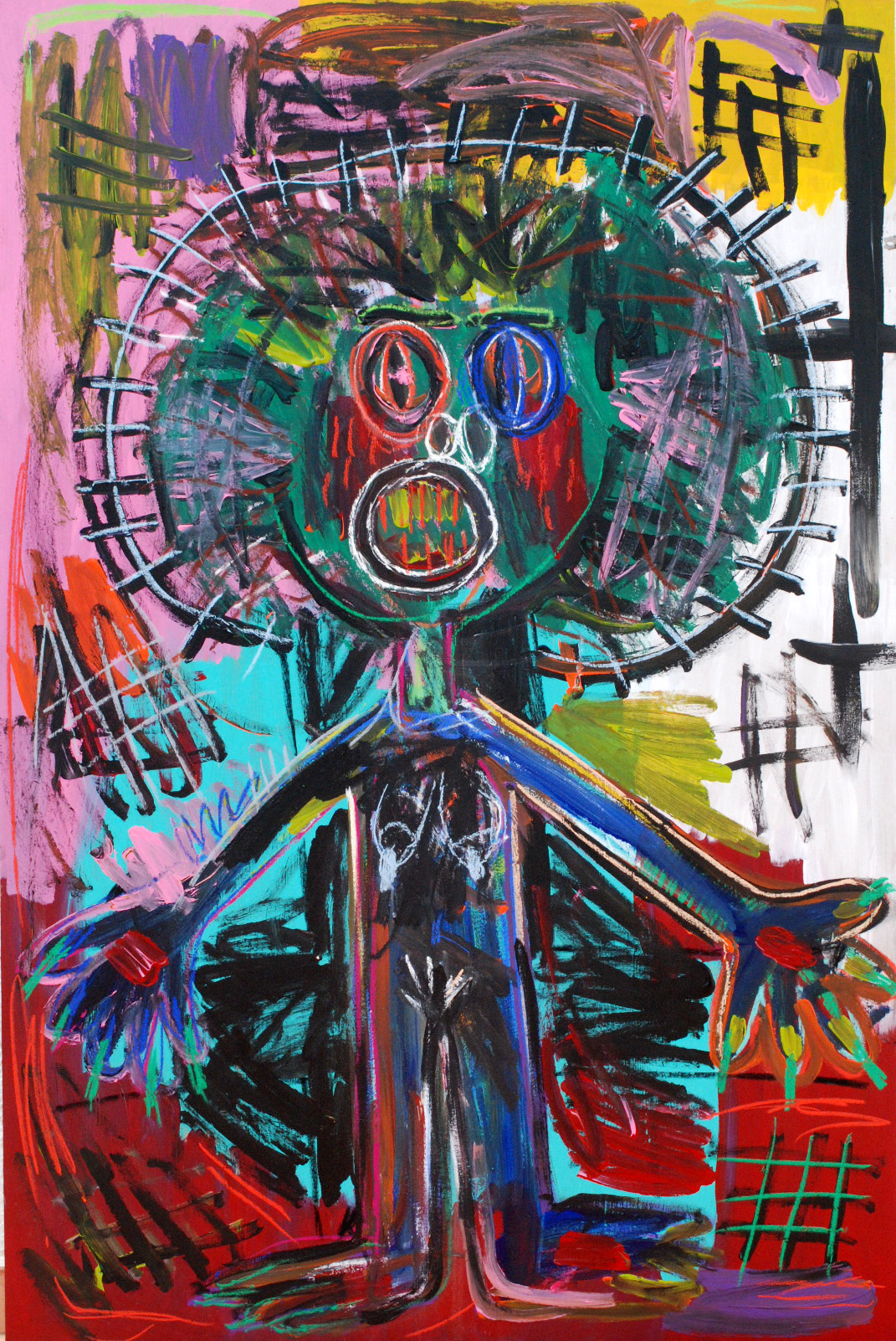    “Crucifixion” , 2012   Acrylic paint and pastel on wood, 90 x 130 cm 