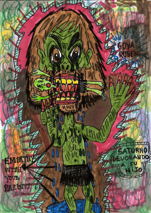    “Saturn devouring his son” , 2012   Marker on paper, 21 x 29.7 cm 