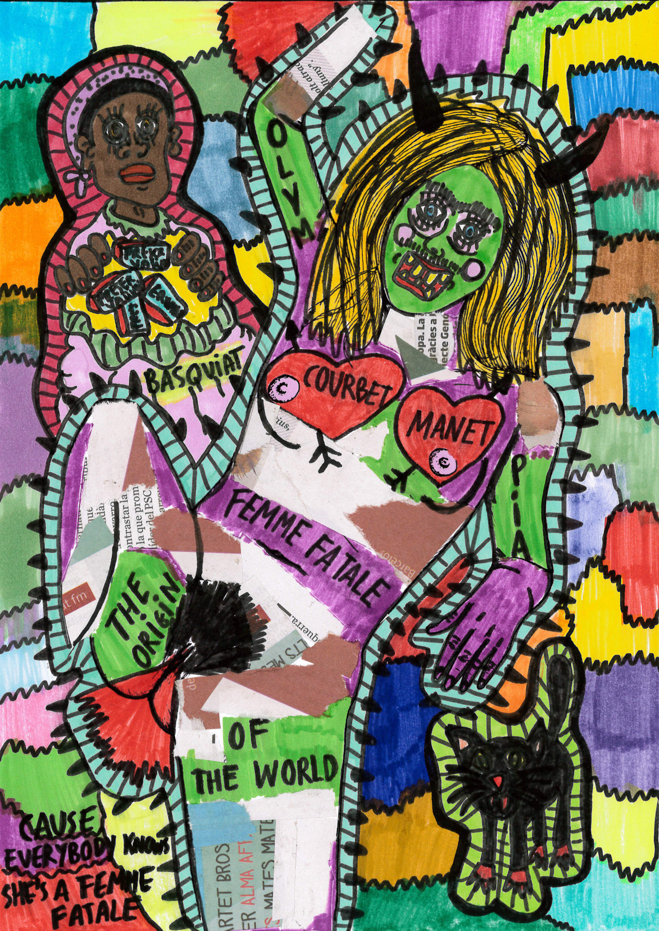    “Tatto the girl” , 2012   Marker on paper, 21 x 29.7 cm 