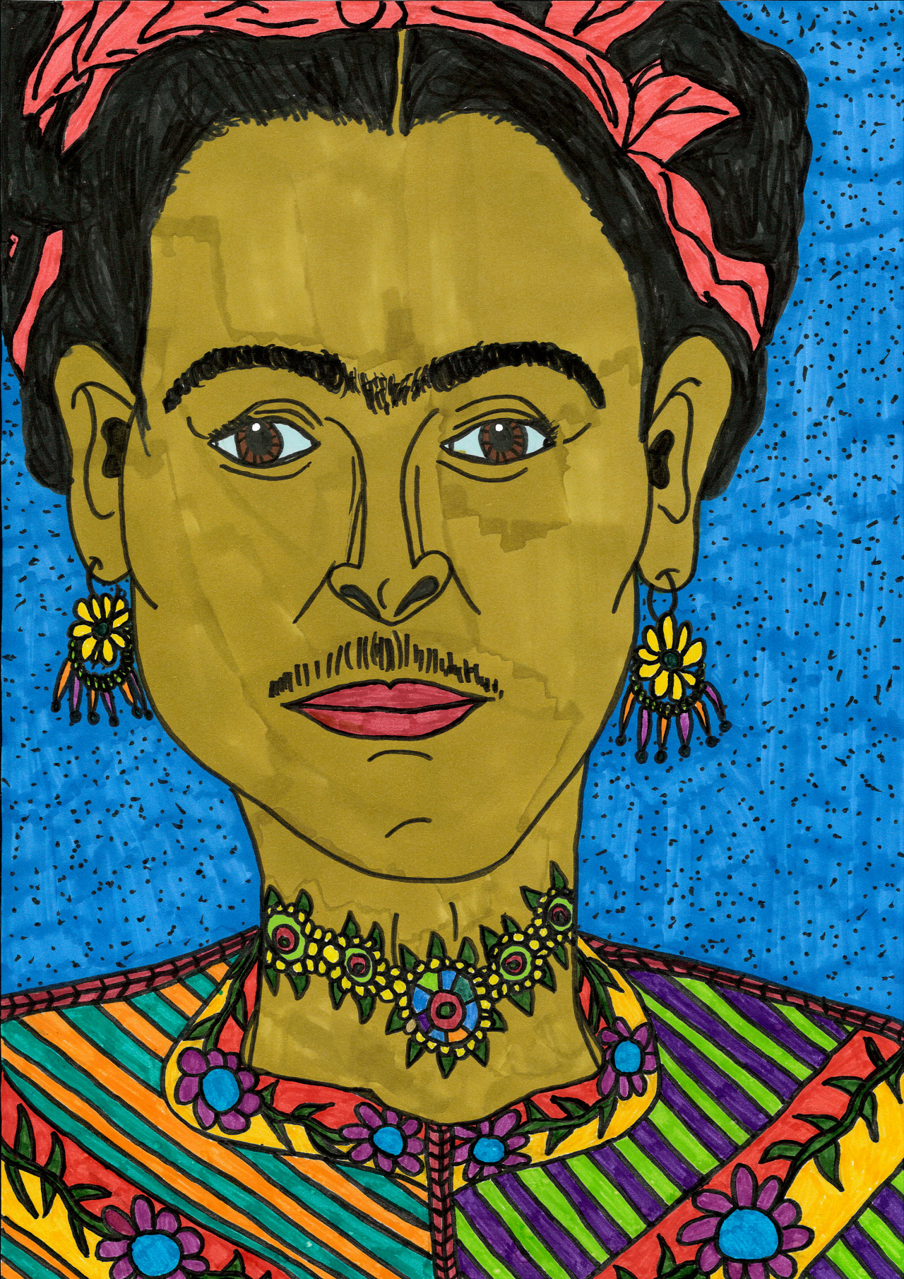    “Frida Kahlo” , 2013   Maker on paper, 29.7 x 42 cm 