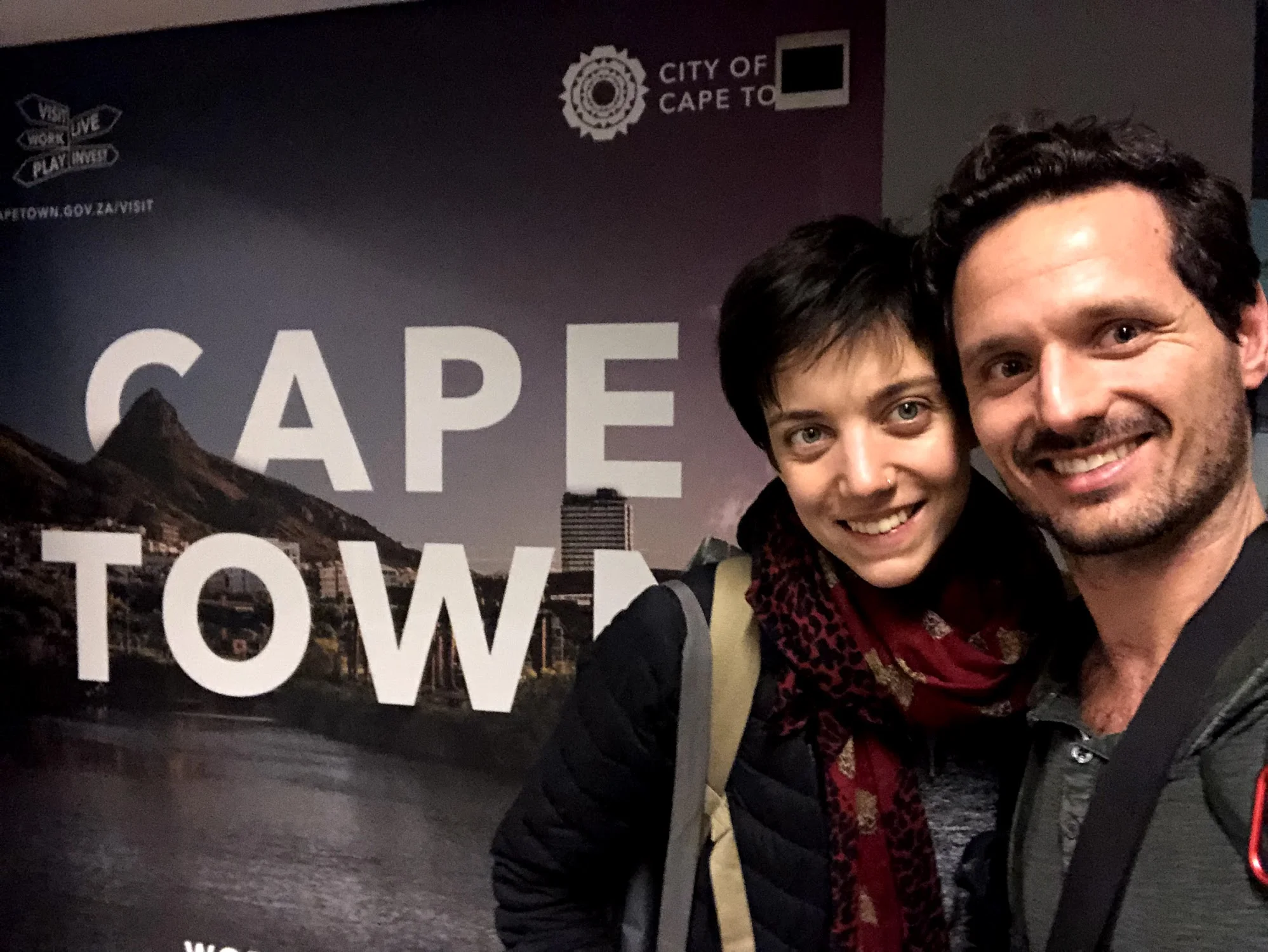 Notre arriv é e à l’a é roport du Cap le 10 Janvier