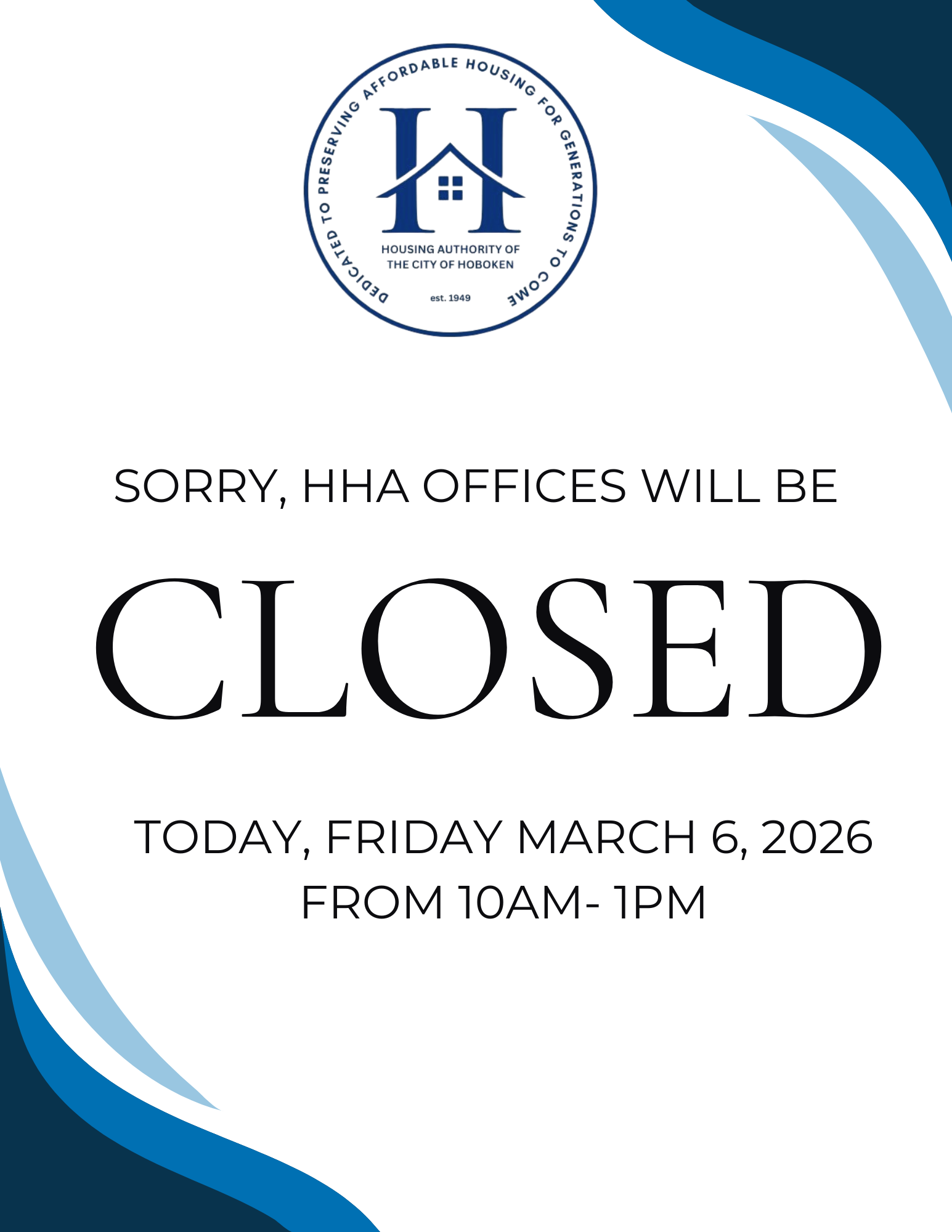 Temporary Closure Notice /Aviso de cierre temporario 