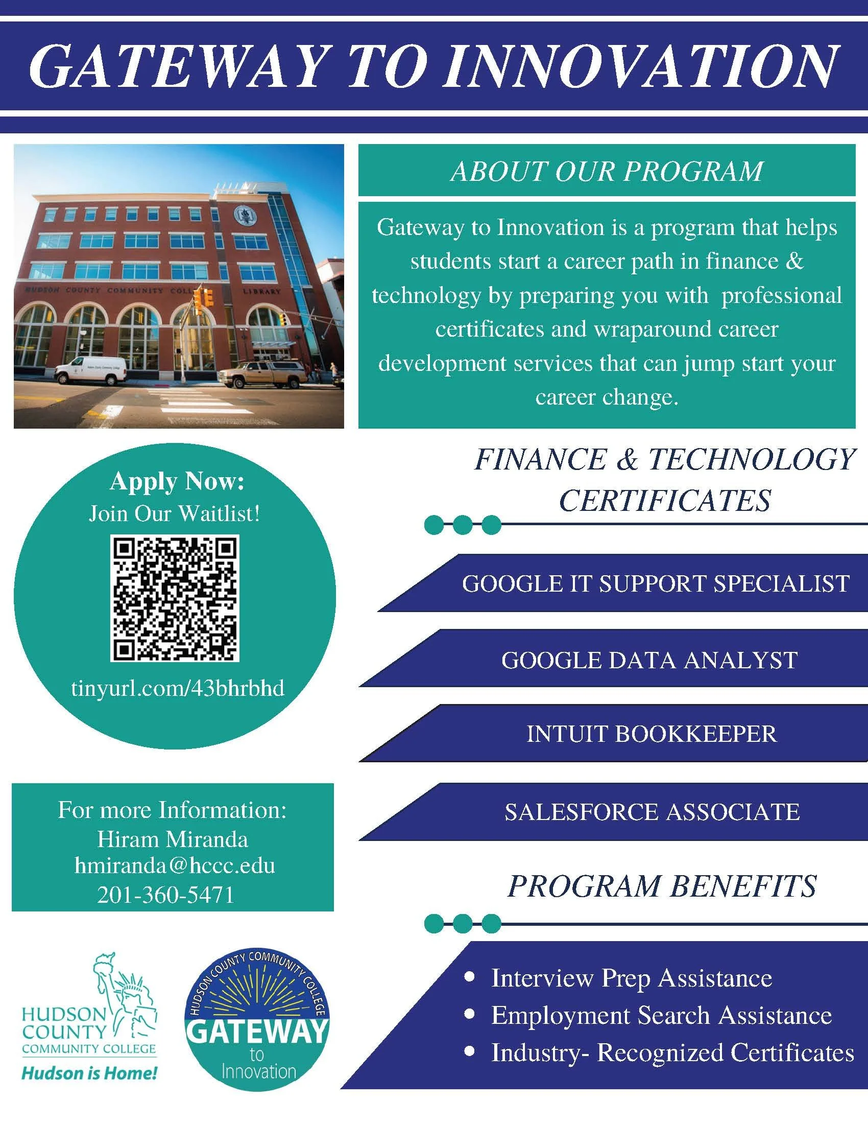 FINANCE AND TECHNOLOGY PROGRAM AT HUDSON COUNTY COMMUNITY COLLEGE FINANCE AND TECHNOLOGY PROGRAM AT HUDSON COUNTY COMMUNITY COLLEGE