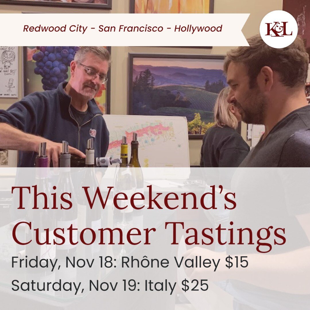 Join us this weekend as we pour celebration-worthy wines from the Rh&ocirc;ne Valley (Friday) and Italy (Saturday). 

November 18: Friday Night Tasting: Rh&ocirc;ne Revelry $15: 4PM-6PM in all three stores

2020 Clos de la Bonnette &quot;L&eacute;gen