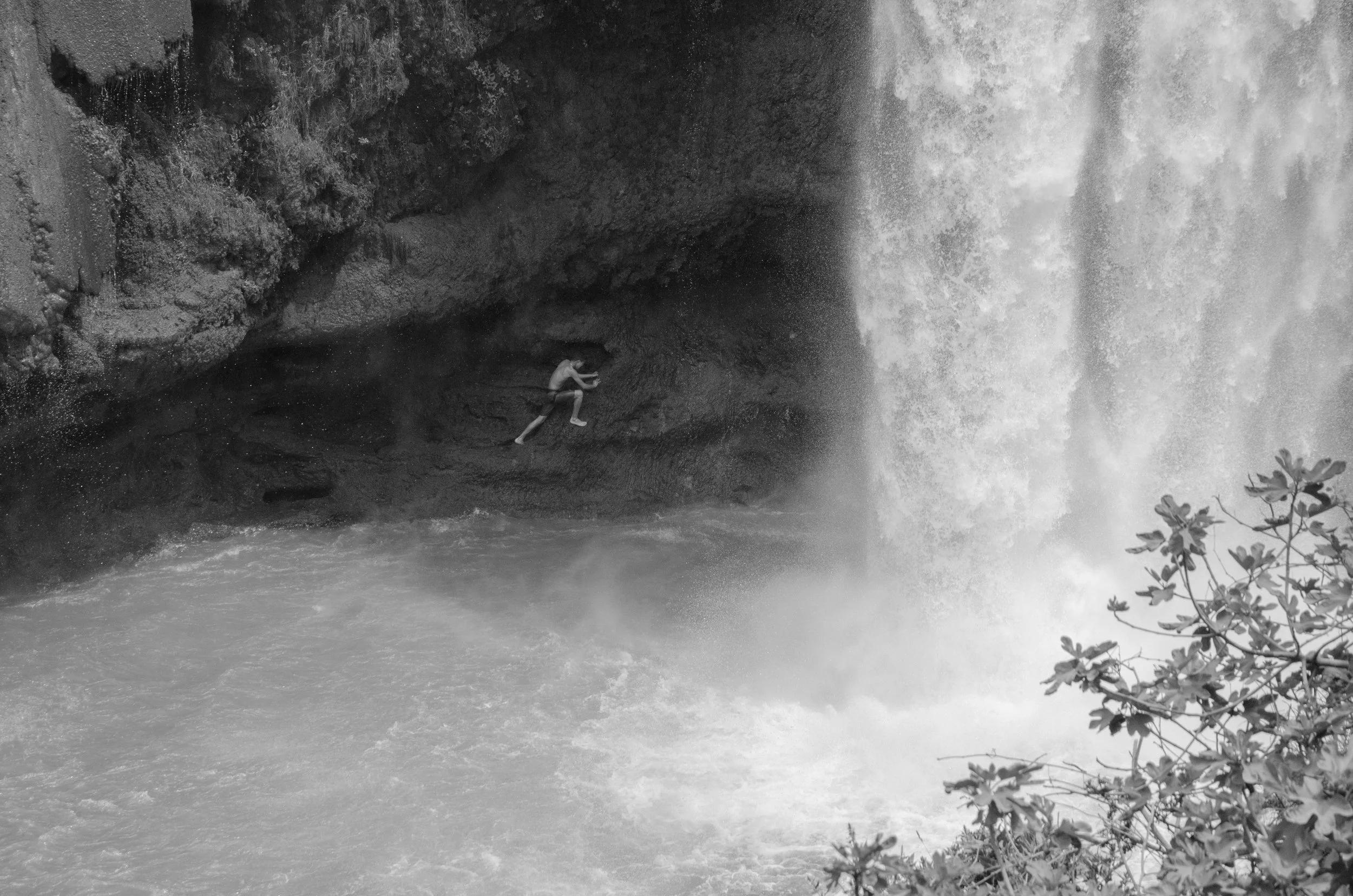 Man against the falls