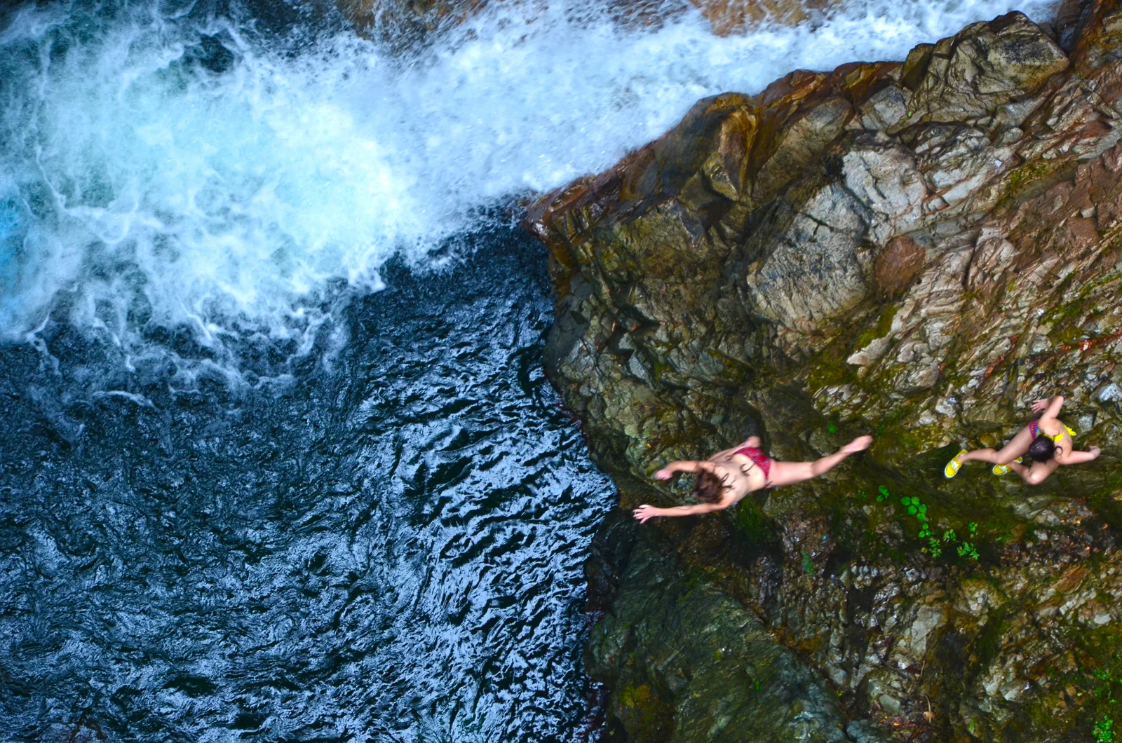 A Leap of Faith - Cliff divers at Lynn Canyon, Vancouver, Canada. © Mike Best