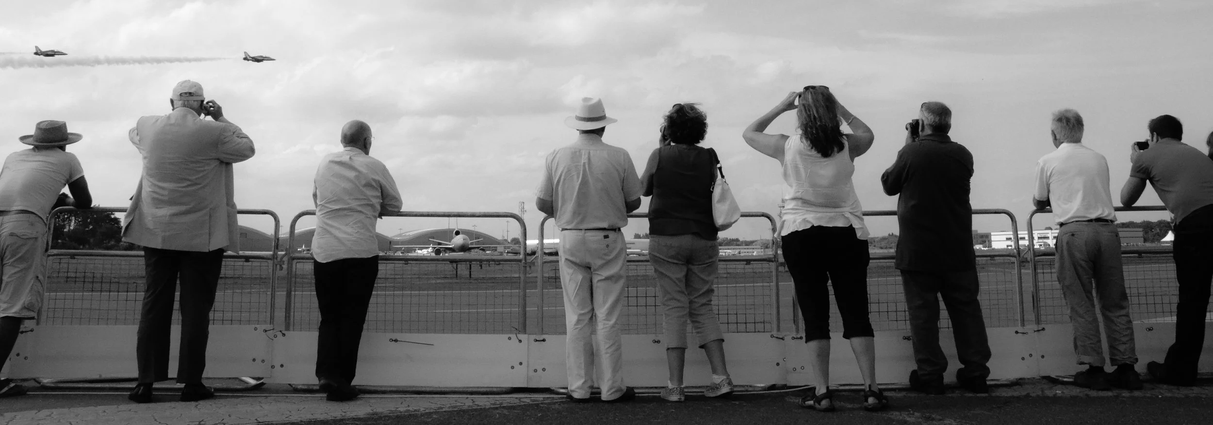 Spectators at Farnborough Air Show, Farnborough, UK 2015. © Mike Best