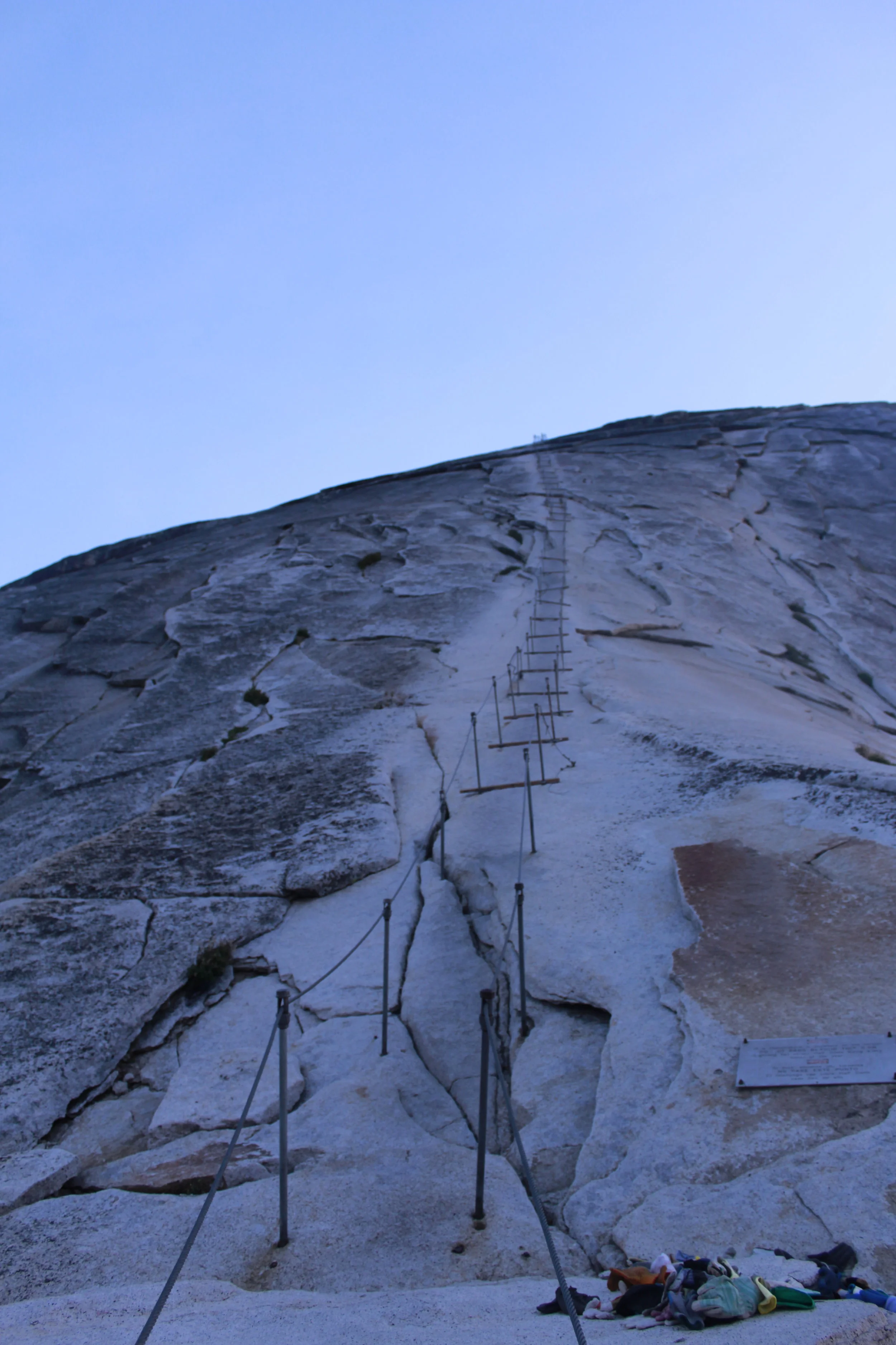 Base of the Half Dome Cables, 400 feet up to the top.