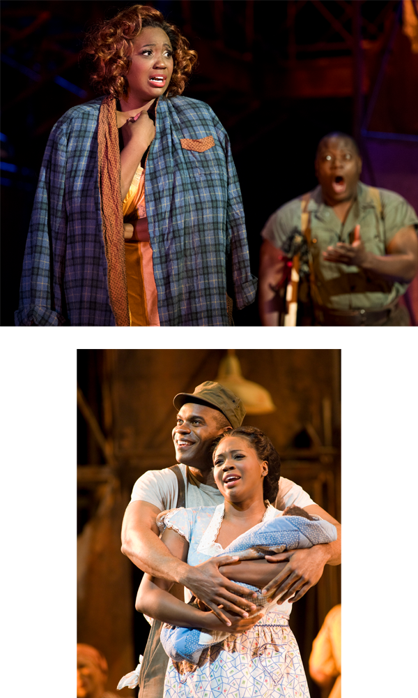 Ten years removed from her portrayal of Clara in San Francisco Opera’s acclaimed broadcast presentation of Porgy and Bess (bottom), Blue will step into the title role in a new production at the Met this fall—its first in nearly 30 years— having starred as Bess with Seattle Opera last summer (top).