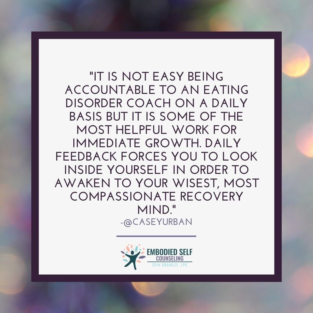 Today on the blog...⁠
⁠
As an eating disorder therapist, I have often been asked about the benefits of hiring an eating disorder coach and how hiring a coach is different than seeing their therapist.  To best answer that question, I thought it would 