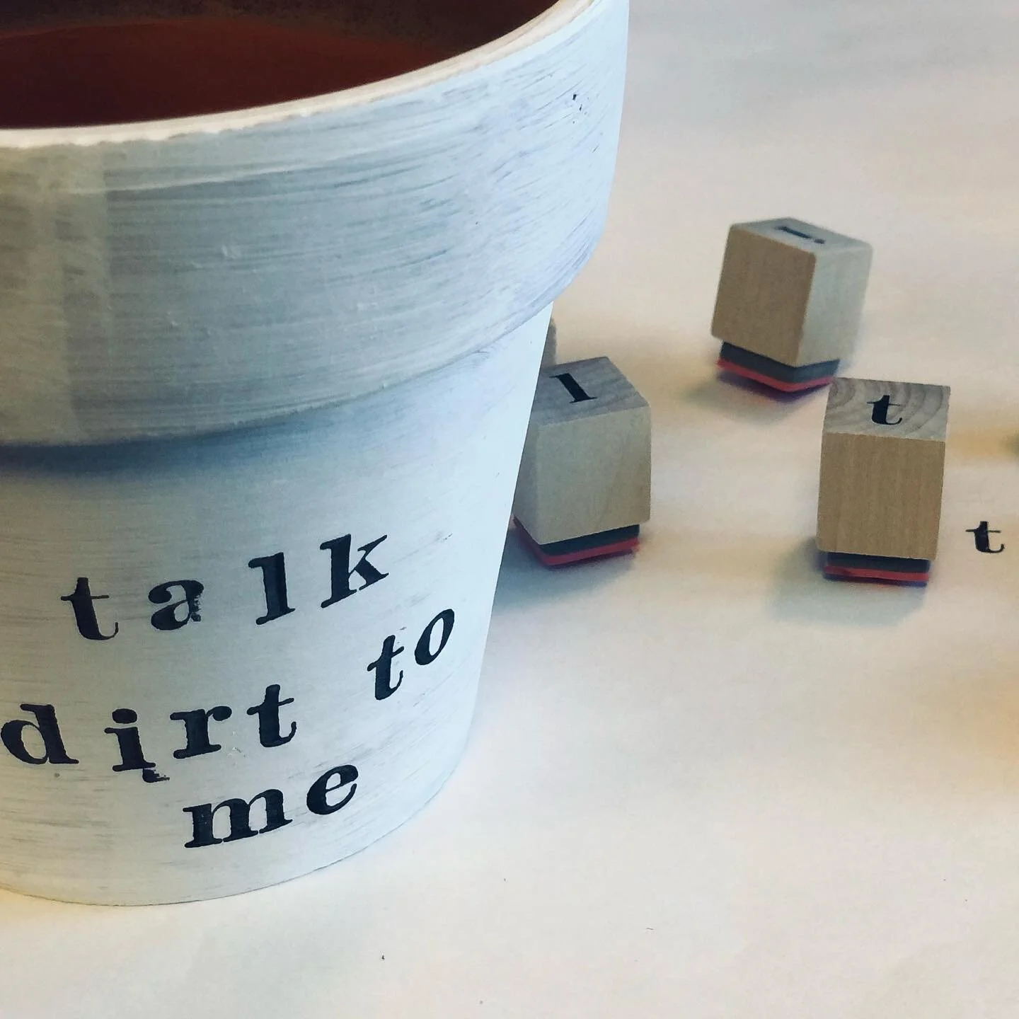 Our &ldquo;Pun Pots&rdquo; in the making..... not bad for a first try! coming to you for Mothersday! Our pre-order page will be going up in the next week.  We will be featuring a curation of fun pun pots filled with a selection of our herbs that we g