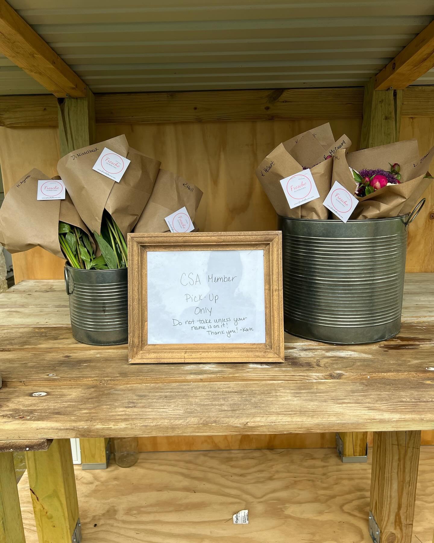 Peony CSA pick-ups are out at the stand!  Enjoy!