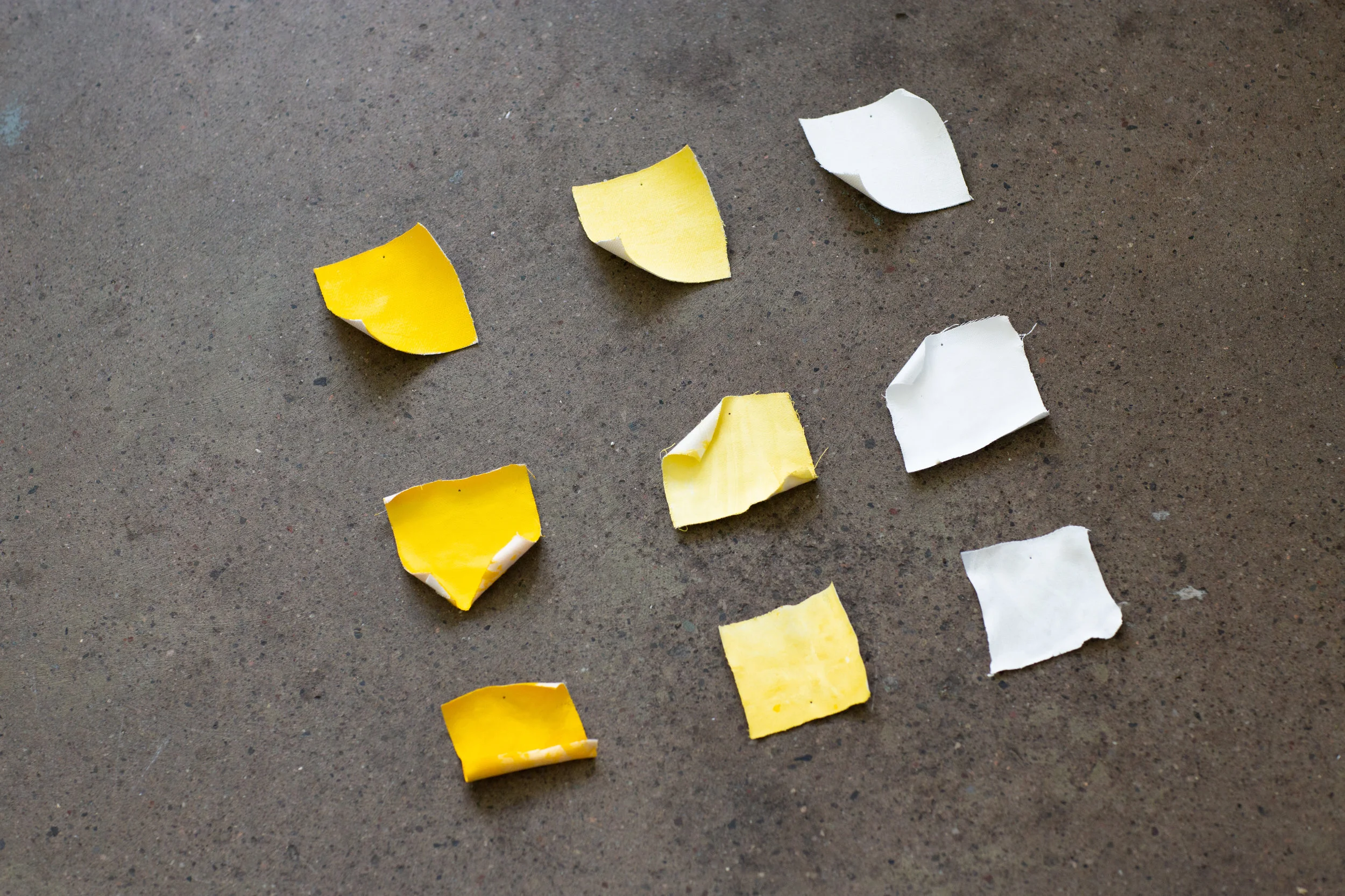 Catalytic Paint samples that will transform volatile compounds into non volatile compounds when exposed to UV