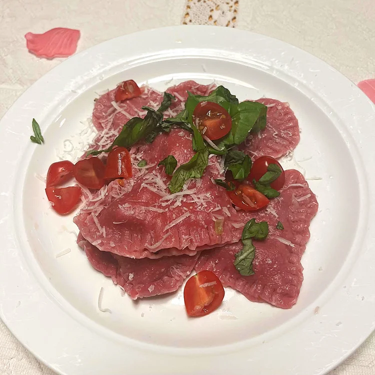 Pink Raviolli Pink Heart Shaped Ravioli — Masquerade Dinner