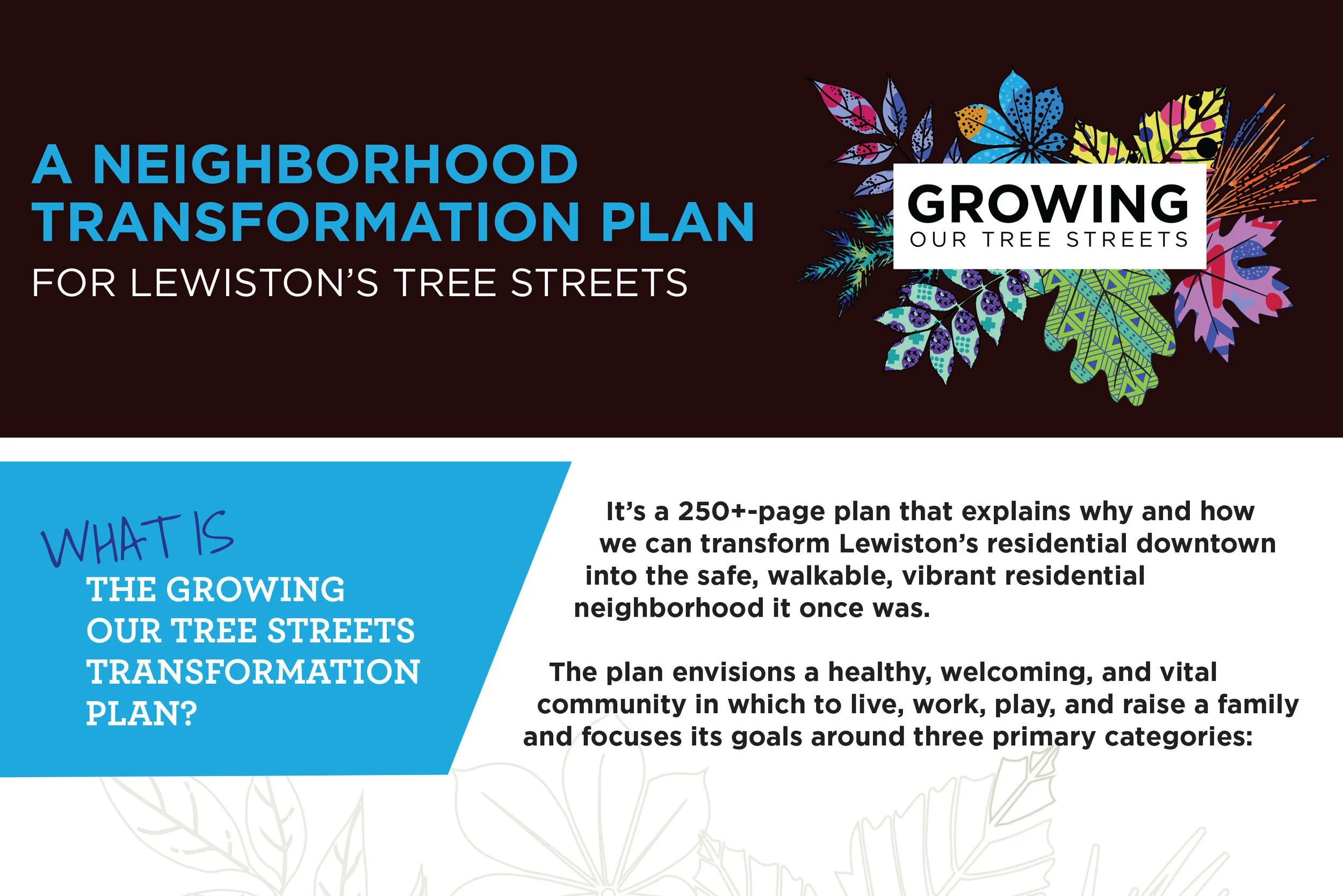 Download the Flyer A great tool to learn and share more about the Neighborhood Transformation Plan!